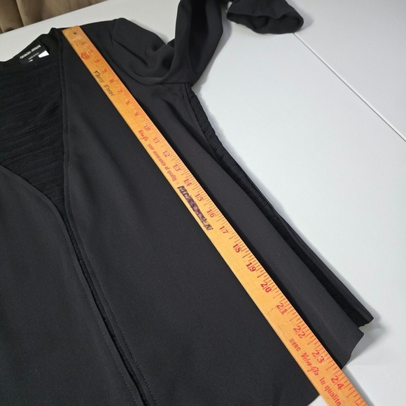 Giorgio Armani Womens Silk Blouse Size‎ 40 Small Black Sheer Dressy Evening Top - Picture 13 of 15